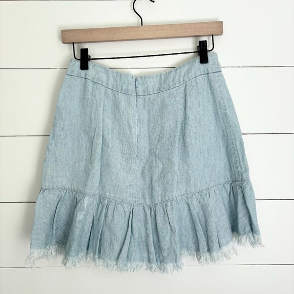 Show Me Your Mumu Blue mini skirt with ruffle and fringe - Picture 2 of 4